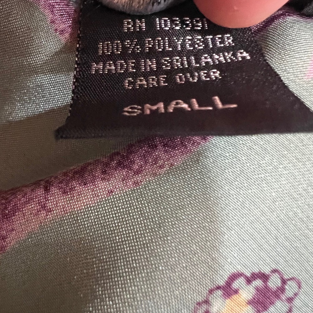 Vintage Halston 90s Fairycore Grunge Floral Satin Slip Green Purple Dress Small - Picture 8 of 8